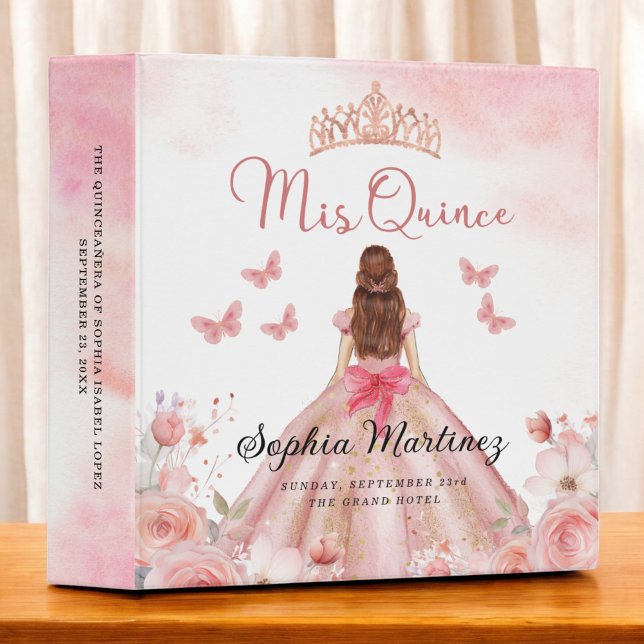 Blush Pink Quinceanera Photo Album and Planner 3 Ring Binder (Creator Uploaded)