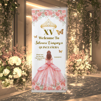 Blush Pink Quinceanera Welcome Sign