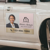 Blush Pink Real Estate Agent Modern Gold Photo