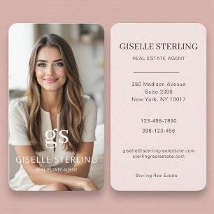 Blush Pink Real Estate Photo Business Business Card
