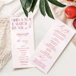 Blush Pink & Red Modern Bright Wedding Programs<br><div class="desc">Designed to coordinate with for the «Bright» Wedding Invitation Collection. To change details,  click «Details». To move the text or change the size,  font,  or color,  click «Edit using Design Tool». View the collection link on this page to see all of the matching items in this beautiful design.</div>