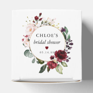 Blush Pink Red Rose Floral Bridal Shower Favor Boxes