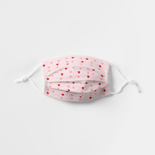 Blush Pink Red Valentines Day Hearts Kids Cloth Face Mask