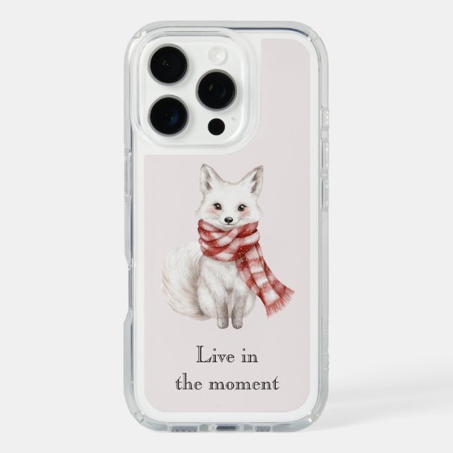 Blush Pink Red White Peppermint Fox  Speck iPhone Case (Front)