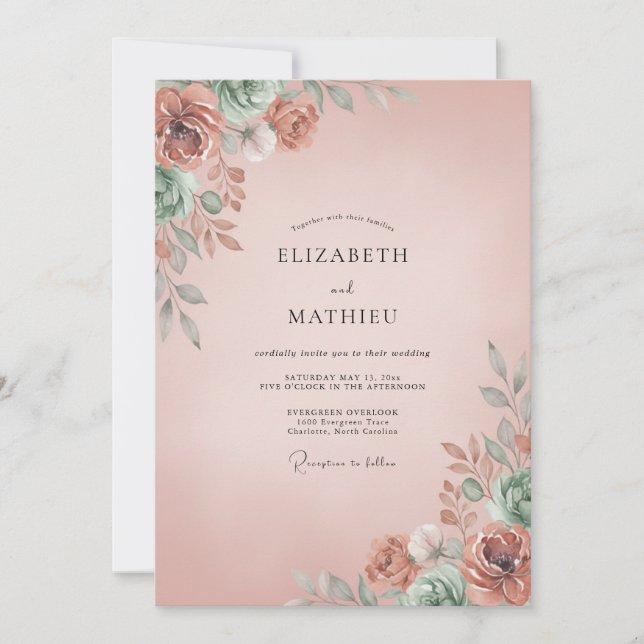 Blush Pink Refined Romantic Wedding Invitation (Front)