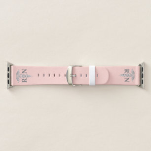 Blush Pink Registered Nurse Caduceus Custom Color Apple Watch Band