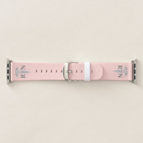 Blush Pink Registered Nurse Caduceus Custom Color Apple Watch Band