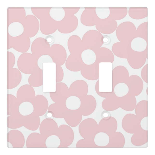 Blush Pink Retro Daisies #1 #decor #art Light Switch Cover (Front)