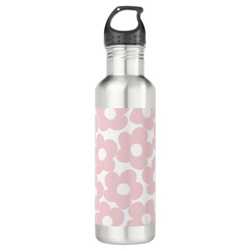 Blush Pink Retro Daisies 1 decor art Stainless Steel Water Bottle