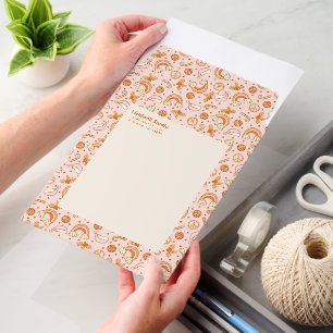  Blush Pink Retro Groovy Christmas Small Business Envelope Mailers