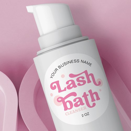 Blush Pink Retro Lash Bath Foam Cleanser Classic Round Sticker