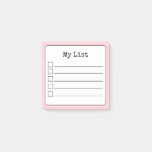 Blush Pink Retro Lined Checklist Post-it Notes