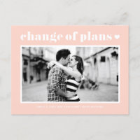 Blush Pink Retro Typography Change of Plans Photo