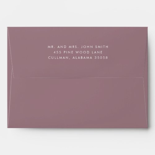 Blush Pink Return Address on Back Flap Envelope