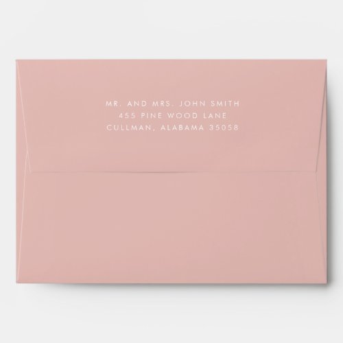 Blush Pink Return Address on Back Flap Envelope