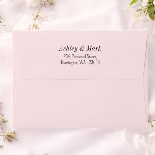 Blush Pink Return Address Wedding Envelope