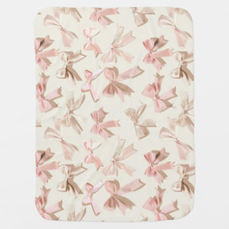 Blush Pink Ribbon Pattern Blanket | Soft Feminine