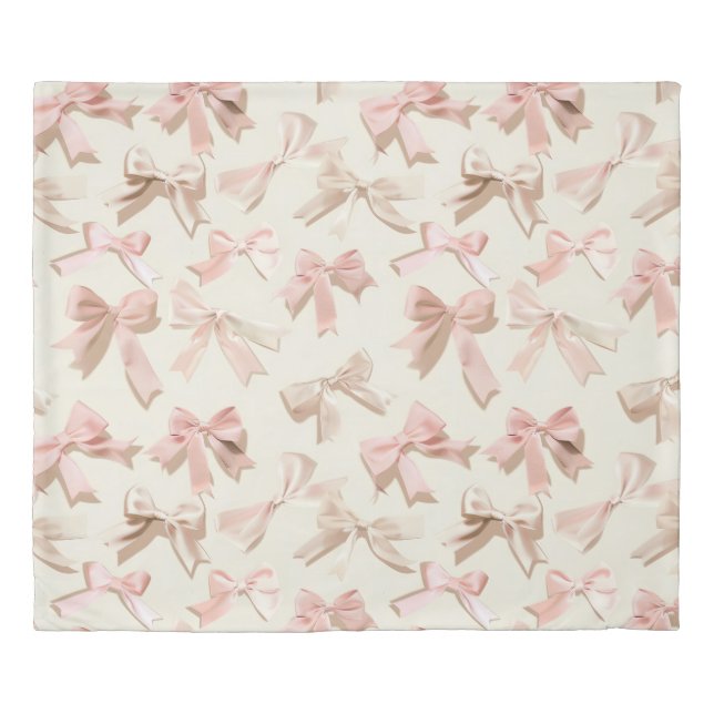 Blush Pink Ribbon Pattern Blanket | Soft Feminine  (Front)