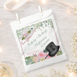 Blush Pink Romantic Floral Wedding  Favor Bag