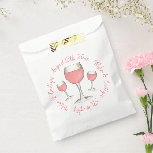 Blush Pink Rose All Day Ros Wine Bridal Shower Favor Bag