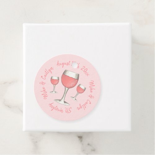 Blush Pink Rose All Day Ros Wine Bridal Shower Favor Tags