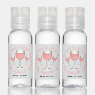 Blush Pink Rose All Day Rosé Wine Bridal Shower Hand Sanitizer