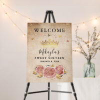 Blush Pink Rose and Gold Elegant Welcome Party