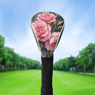 Blush Pink Rose Bouquet Painted Golf Head Cover