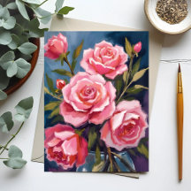 Blush Pink Rose Bouquet Painted