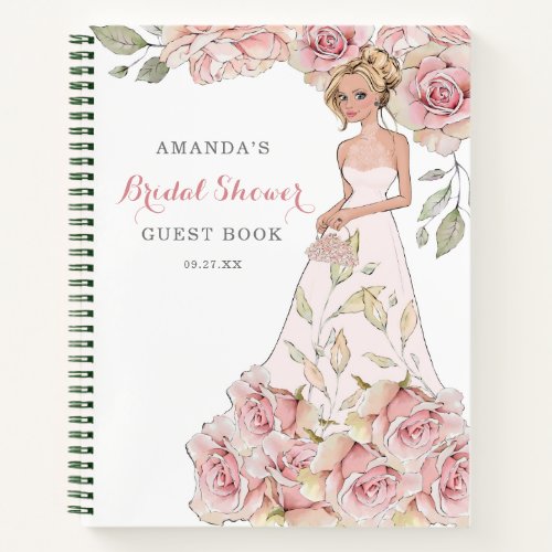 Blush Pink Rose Bride Guest Book