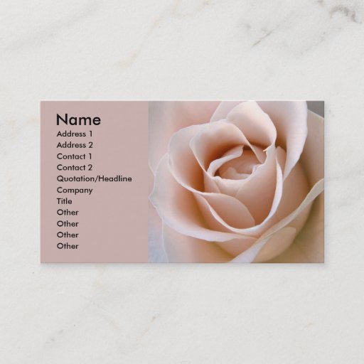 Customizable Blush Pink Rose Business Card