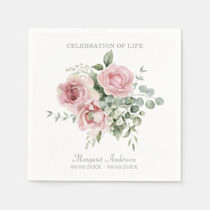 Blush Pink Rose Celebration of Life Napkins