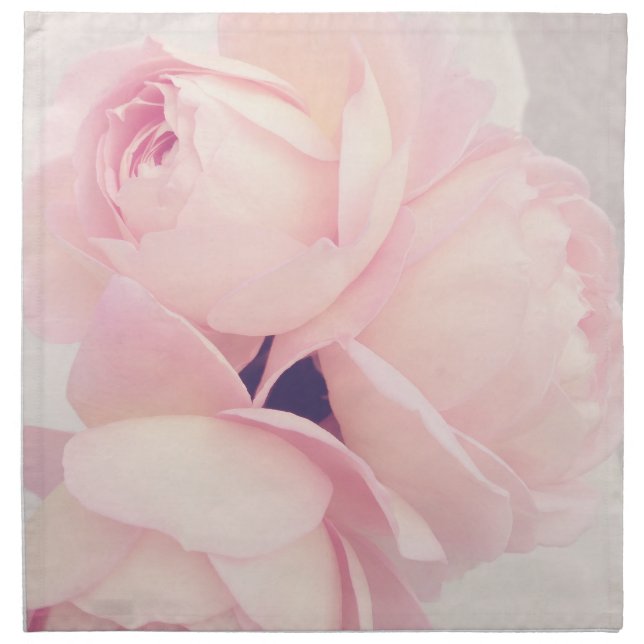 Blush Pink Rose Cloth Napkins (Front)