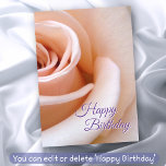 Blush Pink Rose Elegant Script Boho Happy Birthday Card<br><div class="desc">Celebrate a special day with timeless elegance using our Blush Pink Rose Happy Birthday Card. This beautifully designed greeting card features a close-up image of a delicate blush pink rose, symbolizing grace, love, and joy. The soft, romantic petals create a warm and inviting background, while the elegant script font in...</div>