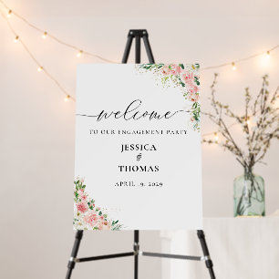 Blush Pink Rose Engagement Party Foam Boards