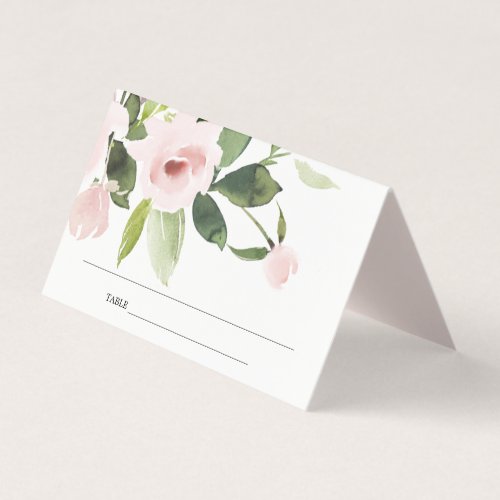 BLUSH PINK ROSE FIRST HOLY COMMUNION PLACE CARD