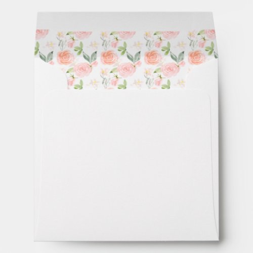 Blush Pink Rose Floral for 525 x 525 Card Envelope