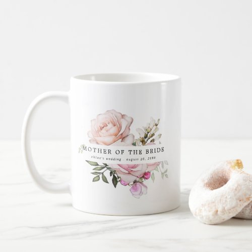 Blush Pink Rose Floral Mother of the Bride Coffee Mug