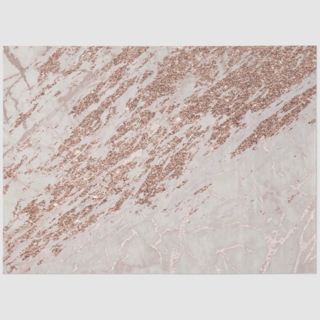 Blush Pink Rose Glitter Marble Modern Tissue Paper (Front)