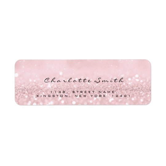 Blush Pink Rose Glitter RSVP Return Address Labels