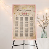 Blush Pink Rose & Gold Alphabetical Seating Chart