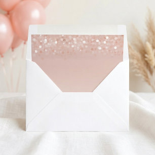 Blush Pink Rose Gold Baby Shower Envelope Liner