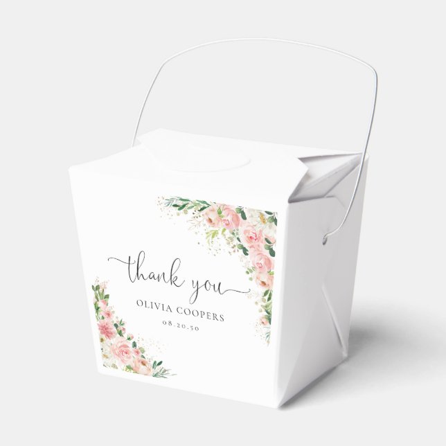 Blush Pink Rose Gold Baby Shower Favor Box (Front Side)