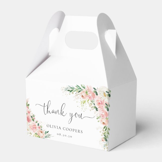 Blush Pink Rose Gold Baby Shower Favor Box (Front Side)