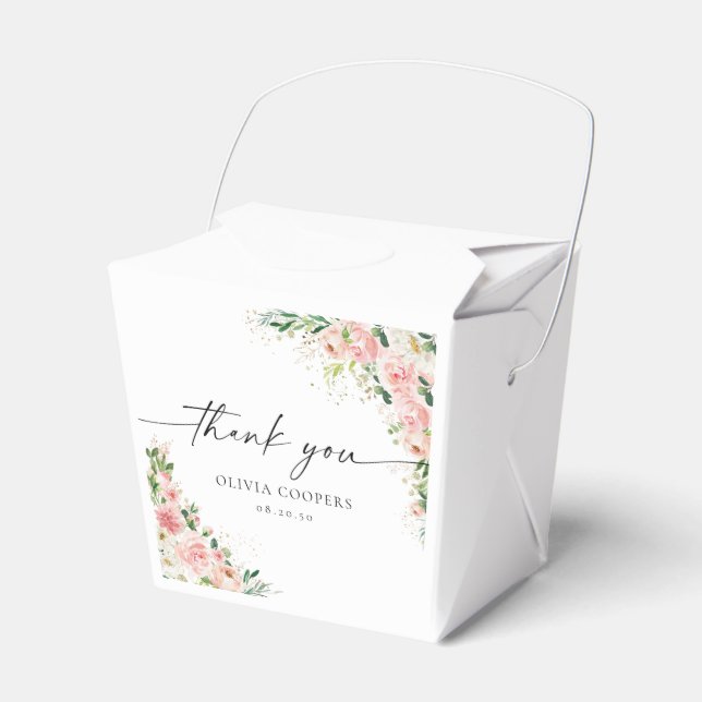 Blush Pink Rose Gold Baby Shower Favor Box (Front Side)