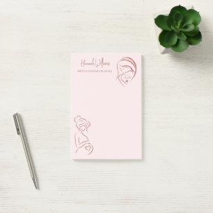 Blush Pink & Rose Gold Birth & Postpartum Doula  Post-it Notes