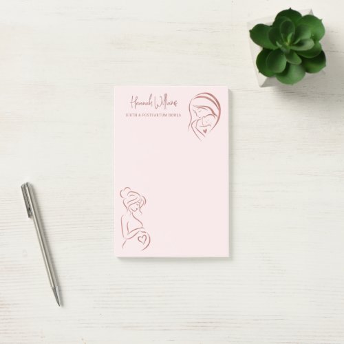 Blush Pink  Rose Gold Birth  Postpartum Doula  Post_it Notes