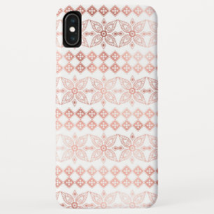 Blush Pink - Rose Gold Boho Floral Pattern iPhone XS Max Case