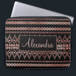 Blush Pink - Rose Gold Boho Pattern Monogram Laptop Sleeve<br><div class="desc">Blush Pink - Rose Gold Faux Foil Bohemian (Boho)Tribal Girly Pattern Monogram Personalized Smart Phone Case. Please contact the designer for customized matching items.</div>