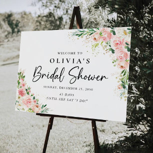 Blush Pink Rose Gold Bridal Shower Foam Board